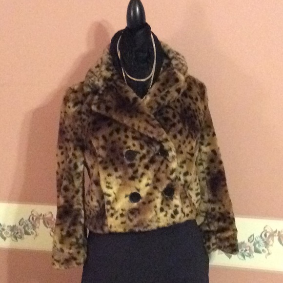LOFT FAUX FUR ANIMAL PRINT FUR - Picture 1 of 3
